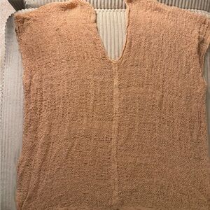 Light Orange Knit Sleeveless Top